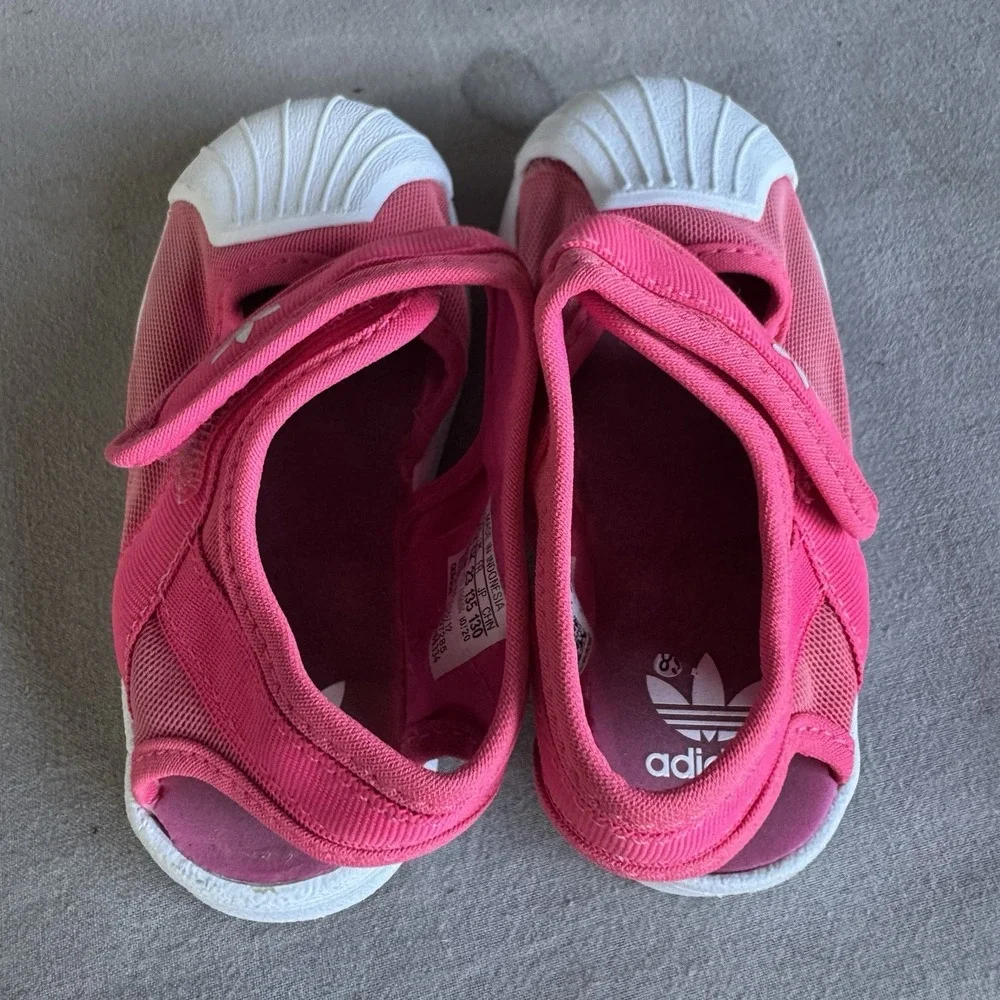 Size 6.5c - TODDLER ADIDAS ORIGINALS SUPERSTAR 360 SANDAL I SHOCK PINK WHT